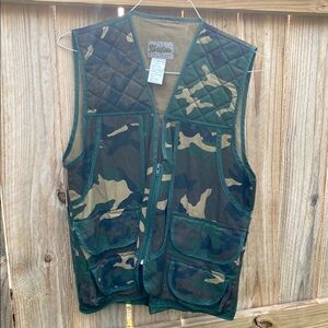Camo Quilted Vest with Pockets